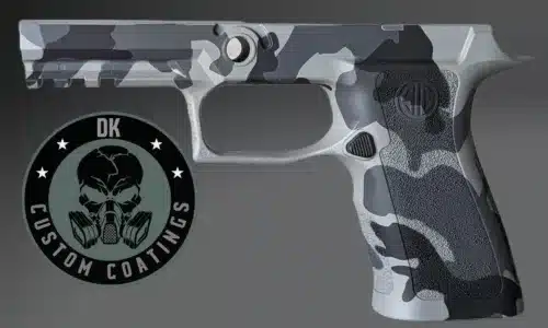 Sig P320 X Carry Module in DK's Grayscale M81 Cerakote Camo