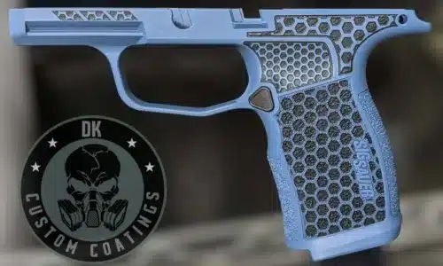 Sig P365XL Grip Module- Jesse James Civil Defense Blue Cerakote - DK's Hexagon Laser Stippling