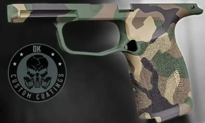 Sig P365XL Grip Module - M81 Woodland Camo - God's Plaid Cerakote