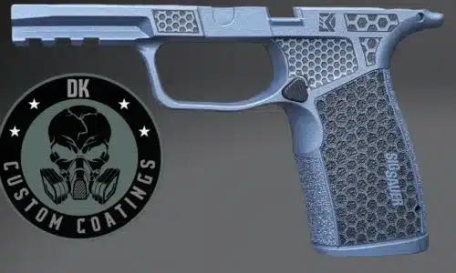 Sig Sauer P365 X Macro Grip Module - Blue Titanium Cerakote - DK's Hexagon Laser Stippling