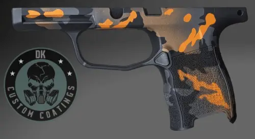 Photo of Sig Sauer P365 Grip Module in DK’s Orange Krush Camo