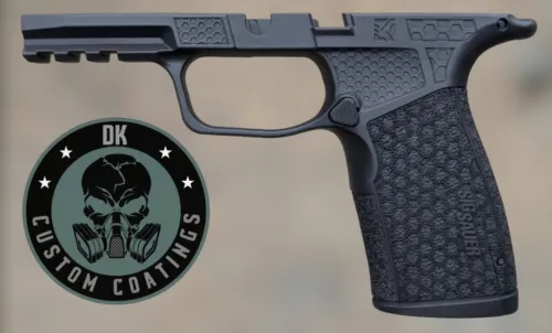 Photo of Sig Sauer P365 X Macro Grip Module – Black with DK’s Hexagon Laser Stippling