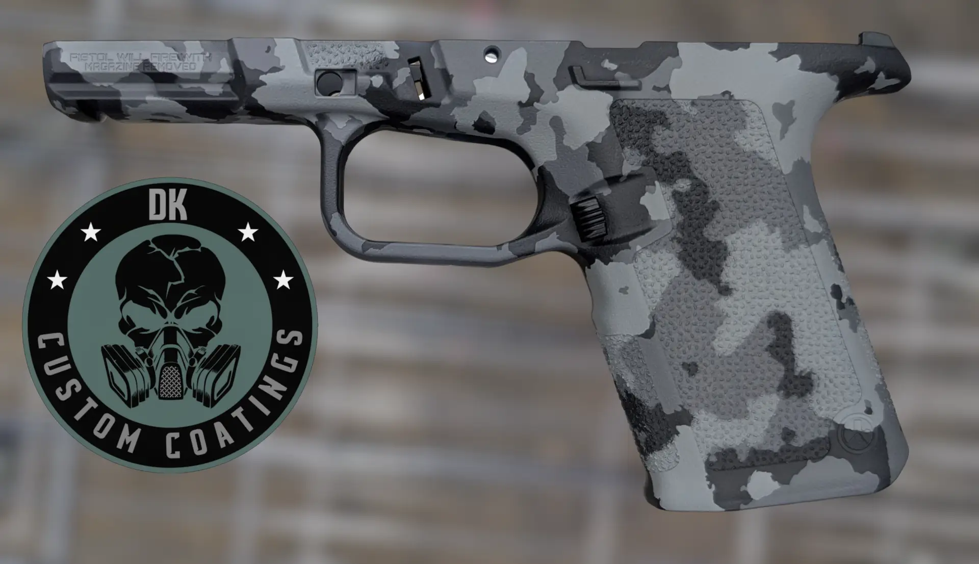 1000006648 - DK Custom Coatings LLC Photo of Ruger RXM Compact Grip Module – DK Rogue Camo-Stealth