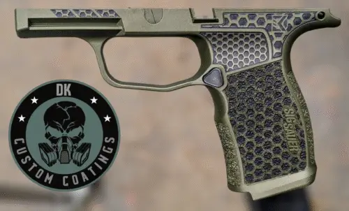 Photo of Sig P365XL Grip Module Cerakote -DK’s Custom Dark Anodized Green Mix