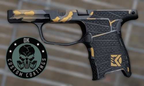 Photo of Sig Sauer P365 Grip Module – DK’s Gold Camo – Four Sided Laser Stippling
