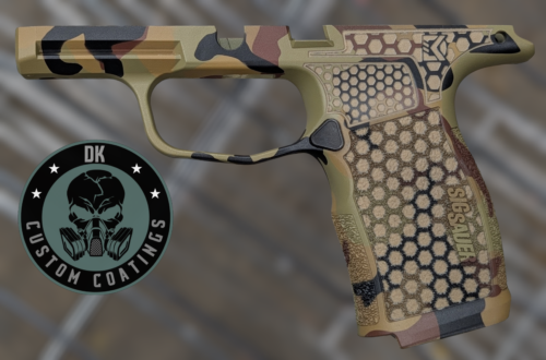 Photo of Sig Sauer P365 TAN XL/X Module – Hexagon laser stippling – N81 Camo