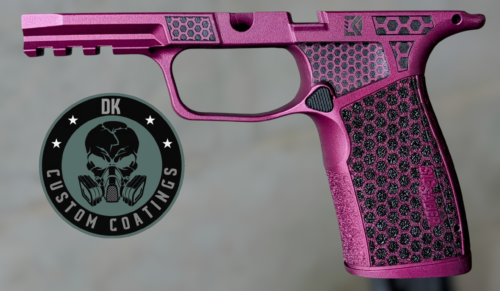 Photo of Sig Sauer P365 X Macro Grip Module -Black Cherry Cerakote – DK’s Hexagon Laser Stippling