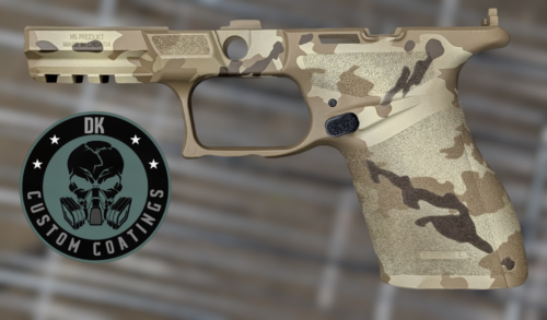 Photo of Springfield Echelon 4.0C Compact Size Grip Module coated in DK’s Arid Camo Cerakote