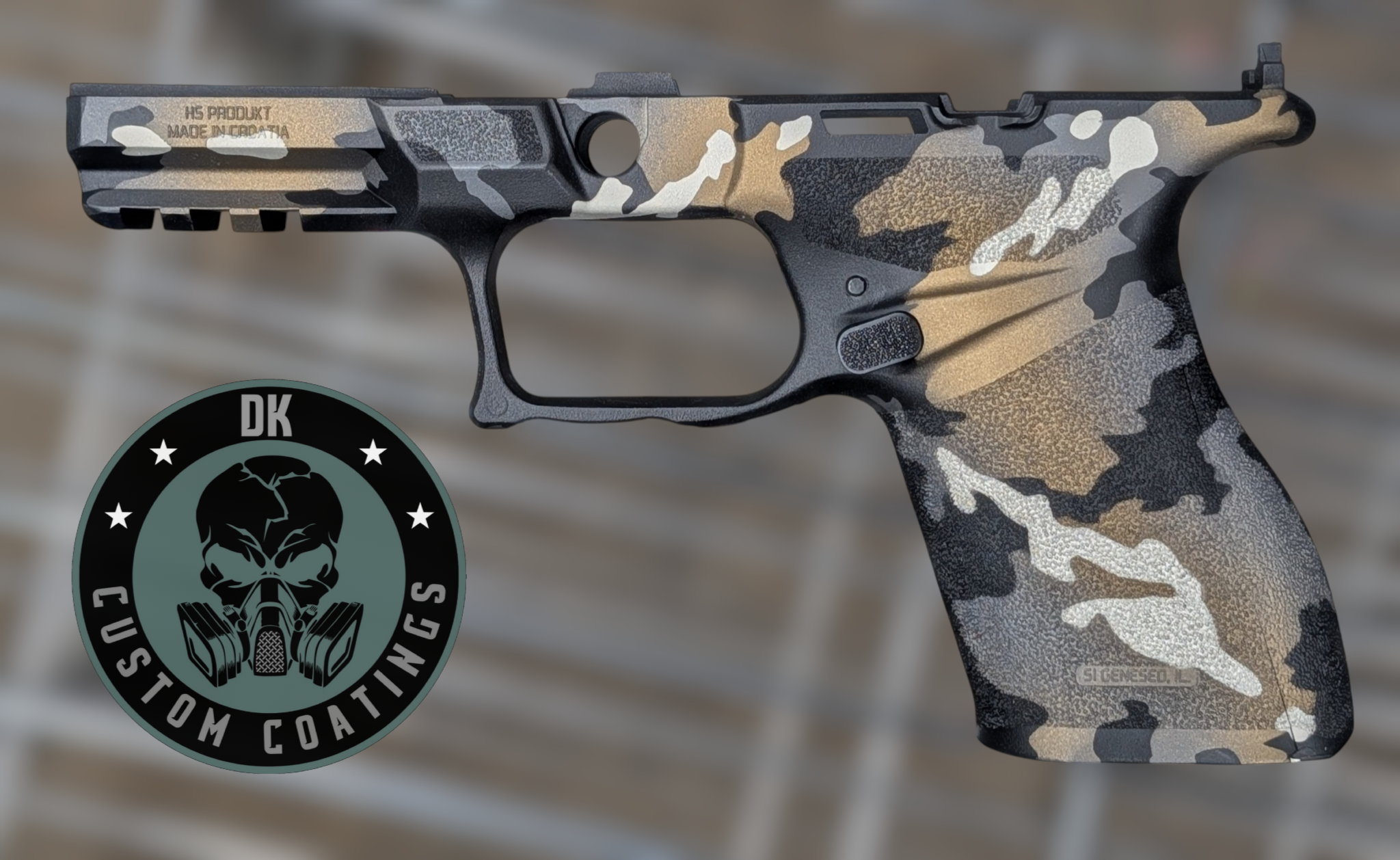10560 - DK Custom Coatings LLC Photo of Springfield Echelon 4.0C Compact Size Grip Module coated in DK’s Midnight Vibes