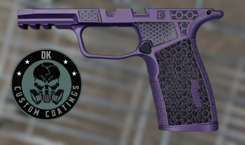 Photo of Sig Sauer P365 X Macro Grip Module- DK’s Custom Mixed Purple Reign With DK’s Hexagon Laser Stippling