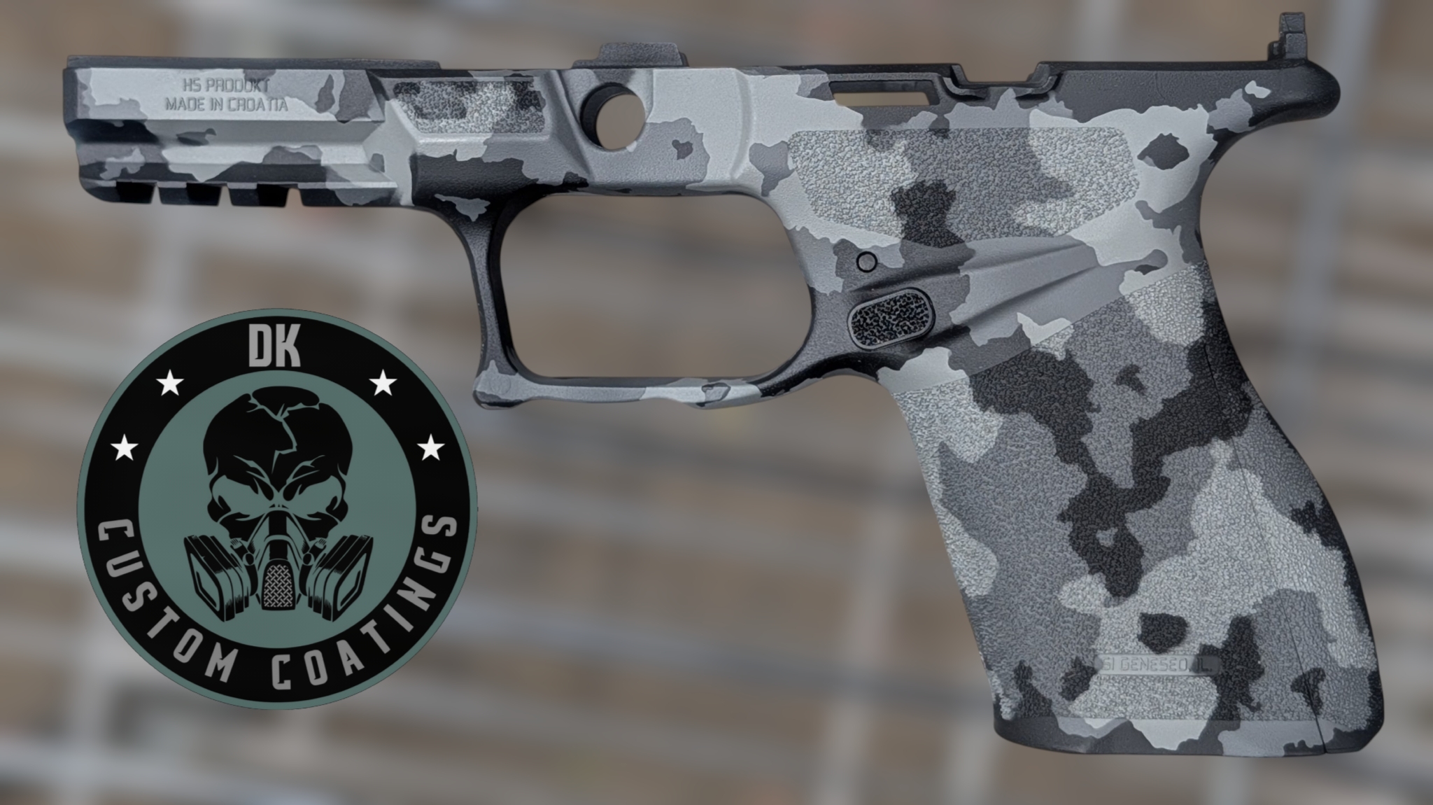 Springfield Echelon 4.0C Compact Size Grip Module coated in DK Rogue Camo- Stealth