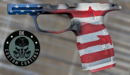 Photo of Sig Sauer P365 XL/X Grip Module with DK’s Distressed American Flag Cerakote
