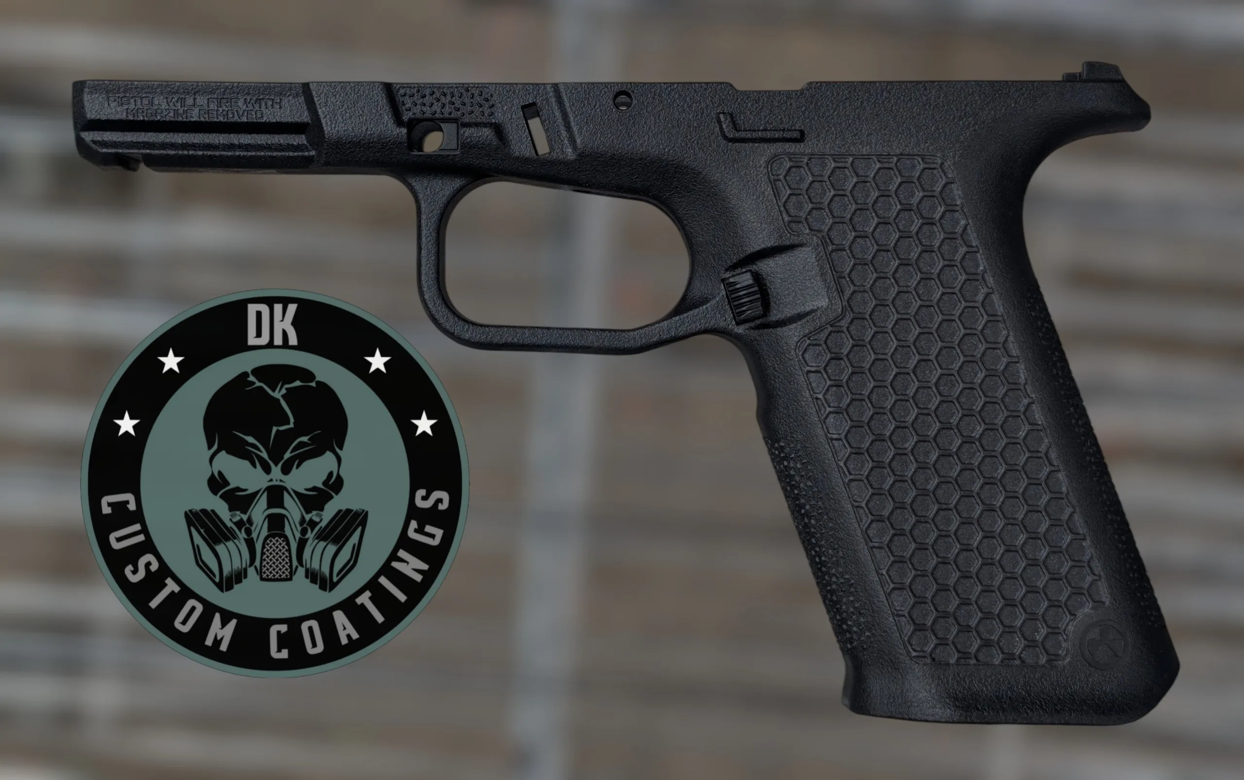 Ruger RXM Full Size Grip Frame – Black – Two Sided Hexagon Laser Stippling – Black